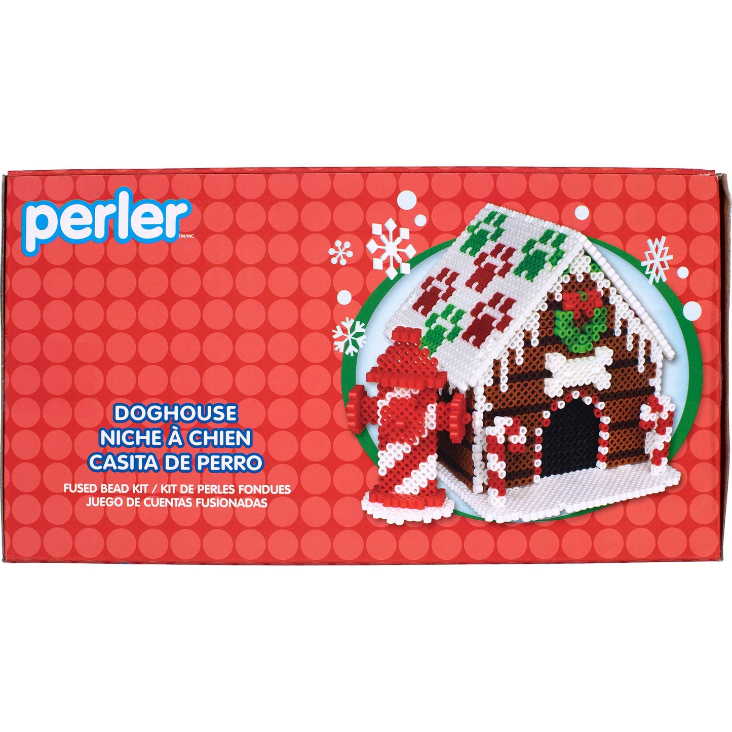 Perler Beads Christmas Gingerbread Doghouse