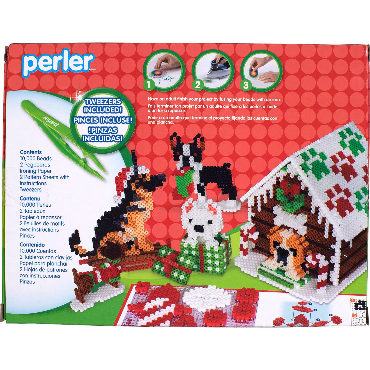 Perler Beads Christmas Gingerbread Doghouse